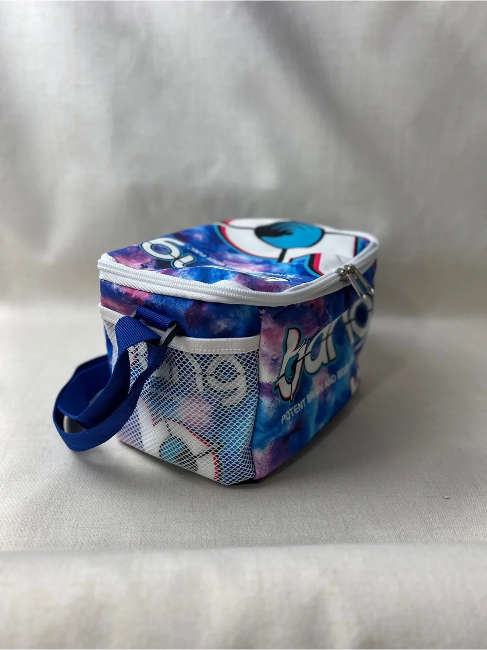 Bang Energy Galaxy Print Insulated Lunch Bag Cooler Blue Pink